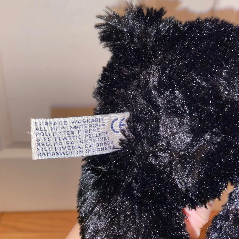 Aurora Black Bear “Benjamin” Plush With Brown Paws Bow Toy Stuffed Animal 11" - Picture 4 of 8